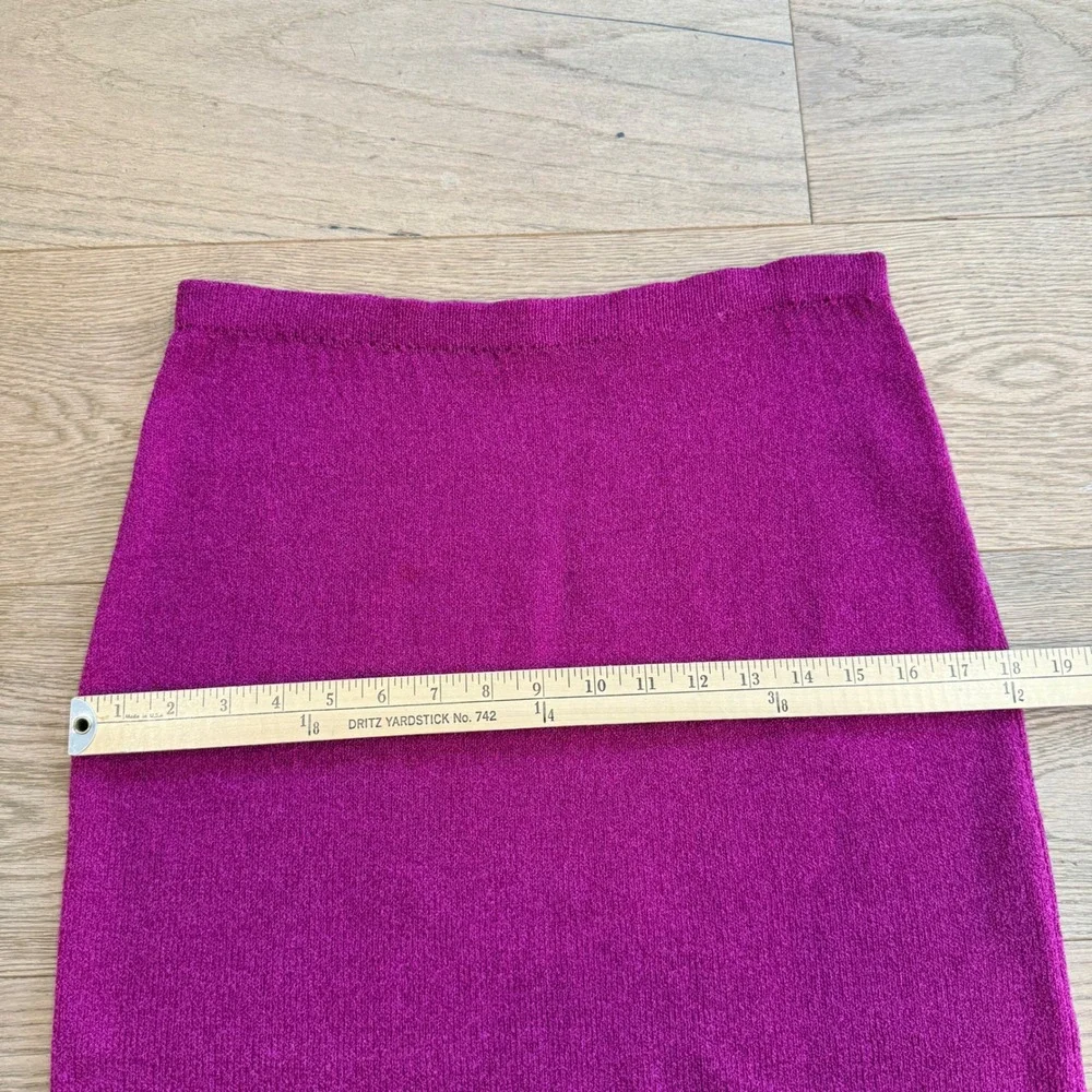 Jessica Knits Two Piece Skirt Set Magenta Metallic Sparkle Knit Midi Medium VTG - Picture 11 of 16